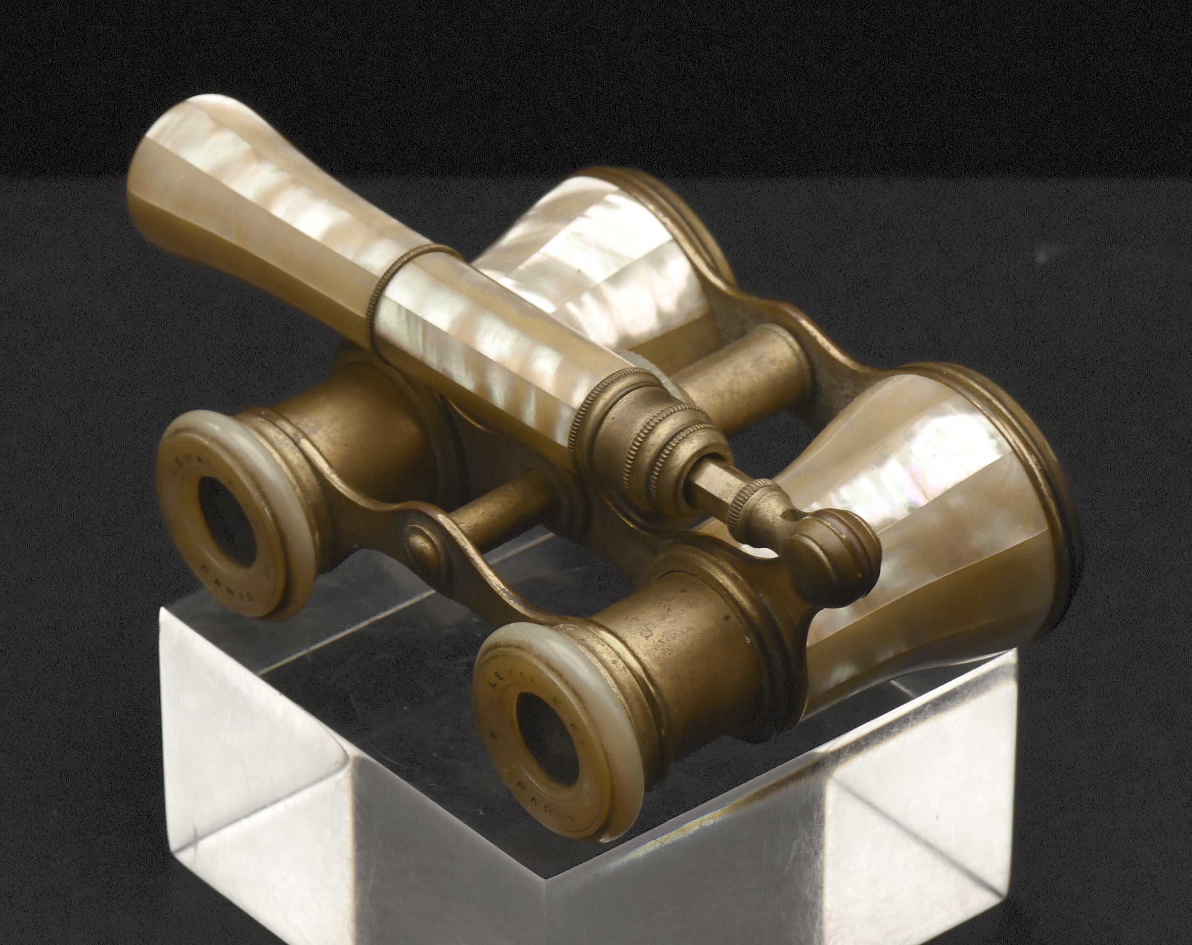 Lemaire - Antique Brass and Mother of Pearl Opera Glasses with Handle