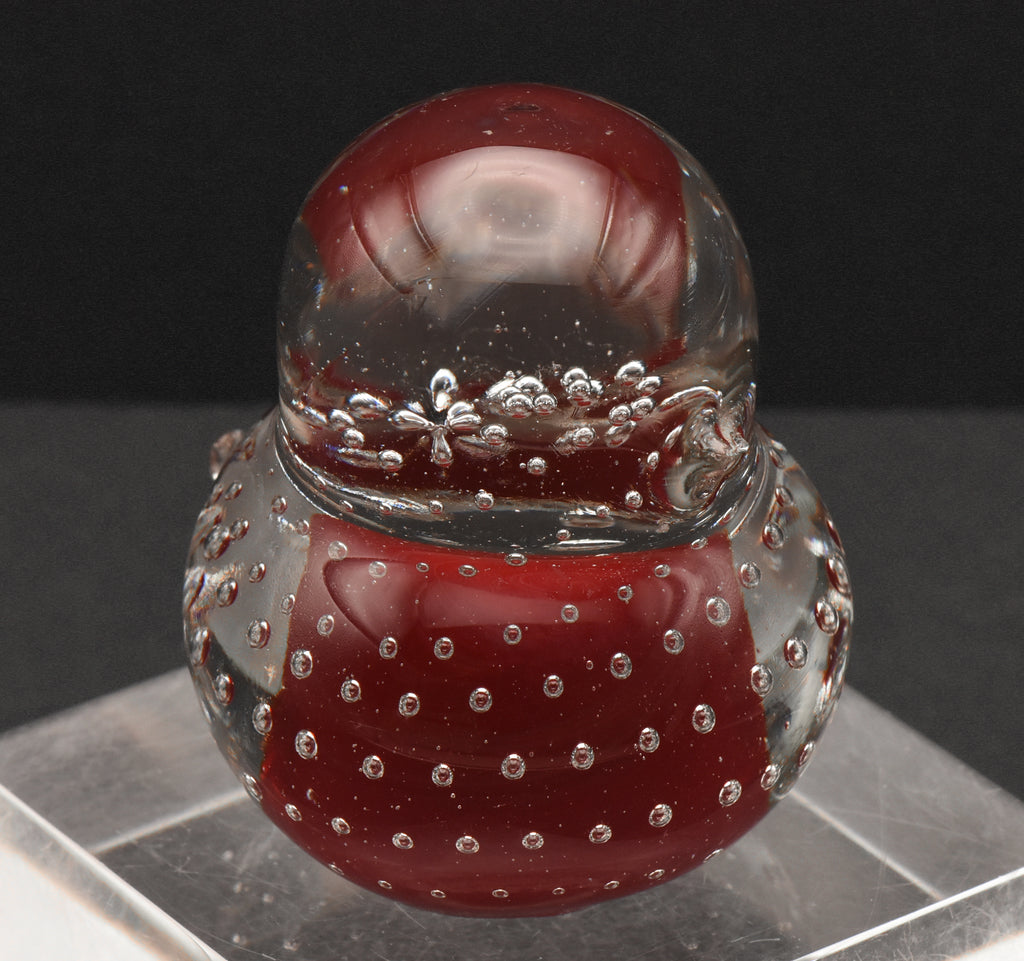 Vintage Hand Crafted Glass Bird Paperweight - CHIPPED