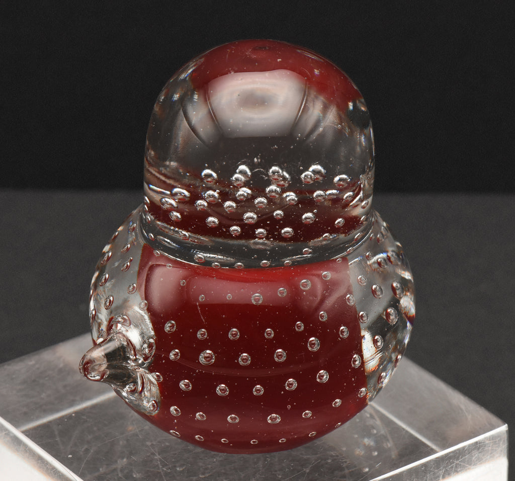 Vintage Hand Crafted Glass Bird Paperweight - CHIPPED