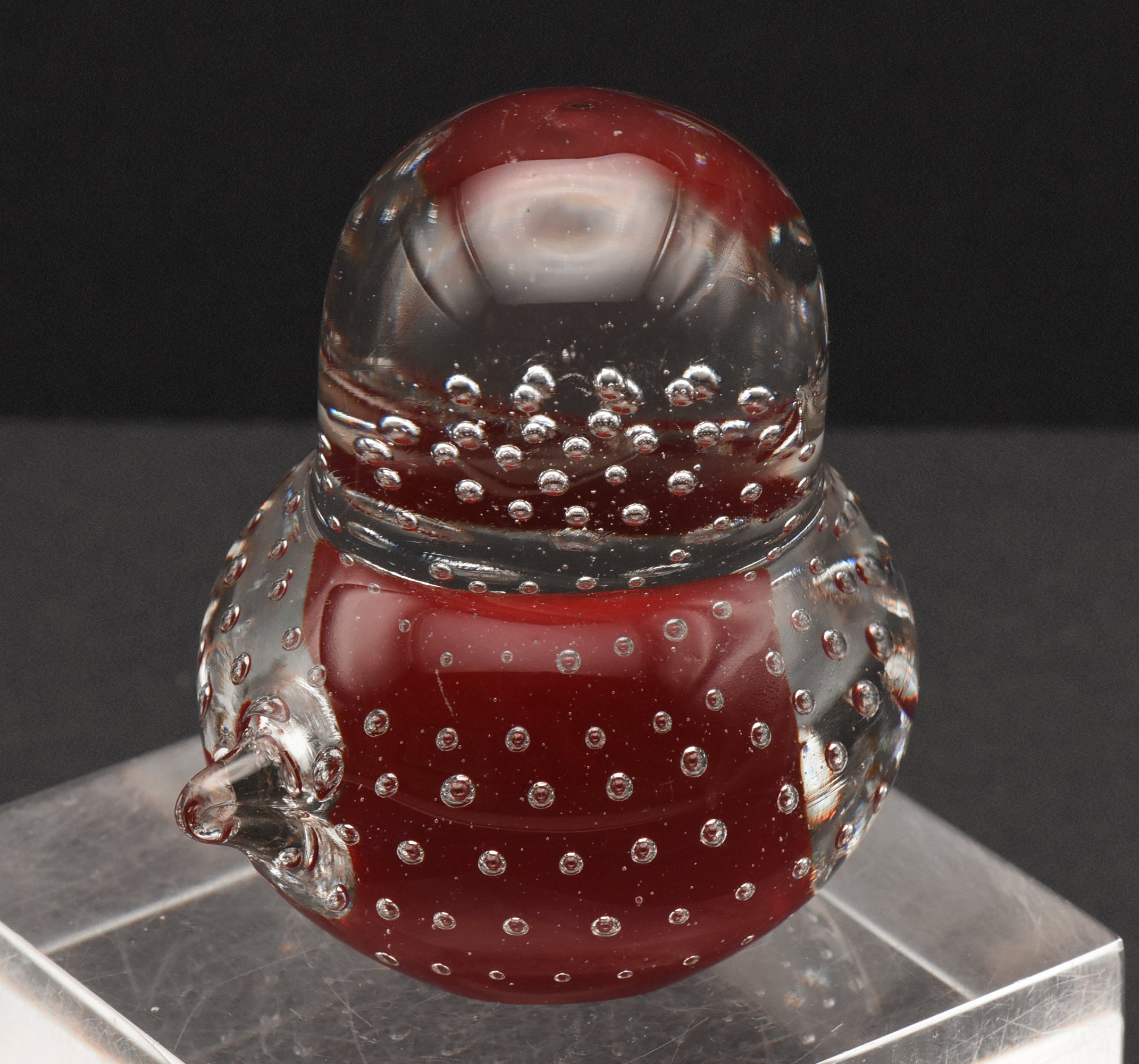 Vintage Hand Crafted Glass Bird Paperweight - CHIPPED