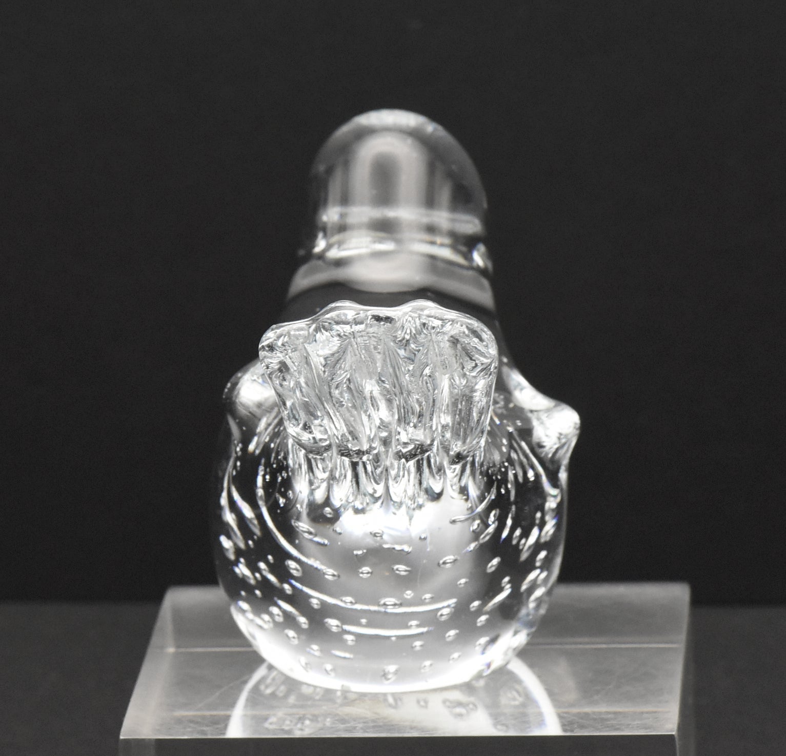 Vintage Colorless Glass Bird Figurine Paperweight