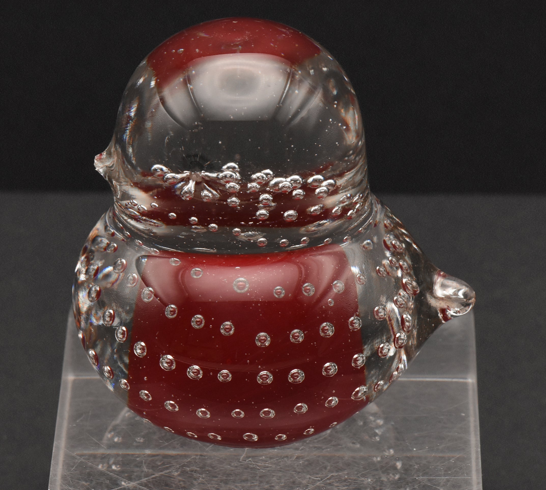 Vintage Hand Crafted Glass Bird Paperweight - CHIPPED