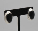 Vintage Sterling Silver Mexican Black Onyx Earrings