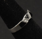 Vintage Sterling Silver Black Onyx and Rhinestone Ring - Size 5.25