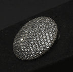 Vintage Sterling Silver Blue Rhinestone Pendant