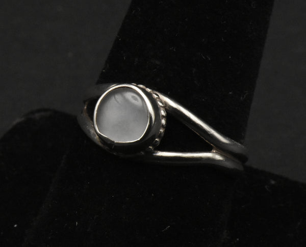 Vintage Sterling Silver Opal Ring - Size 9.75