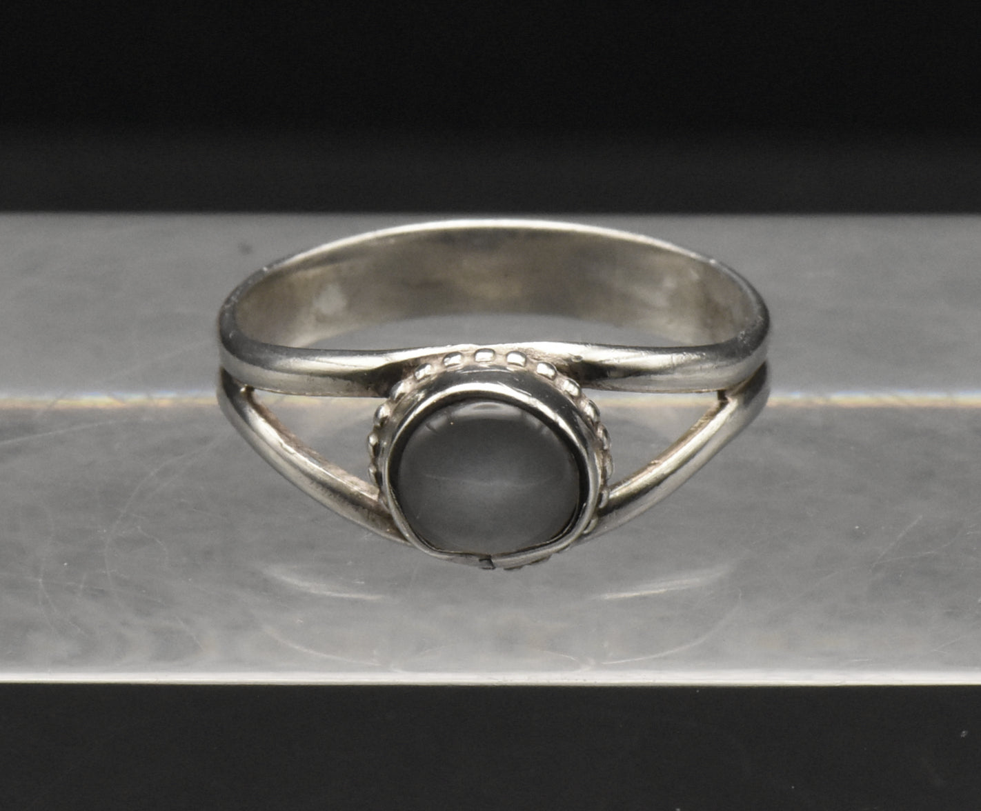 Vintage Sterling Silver Opal Ring - Size 9.75