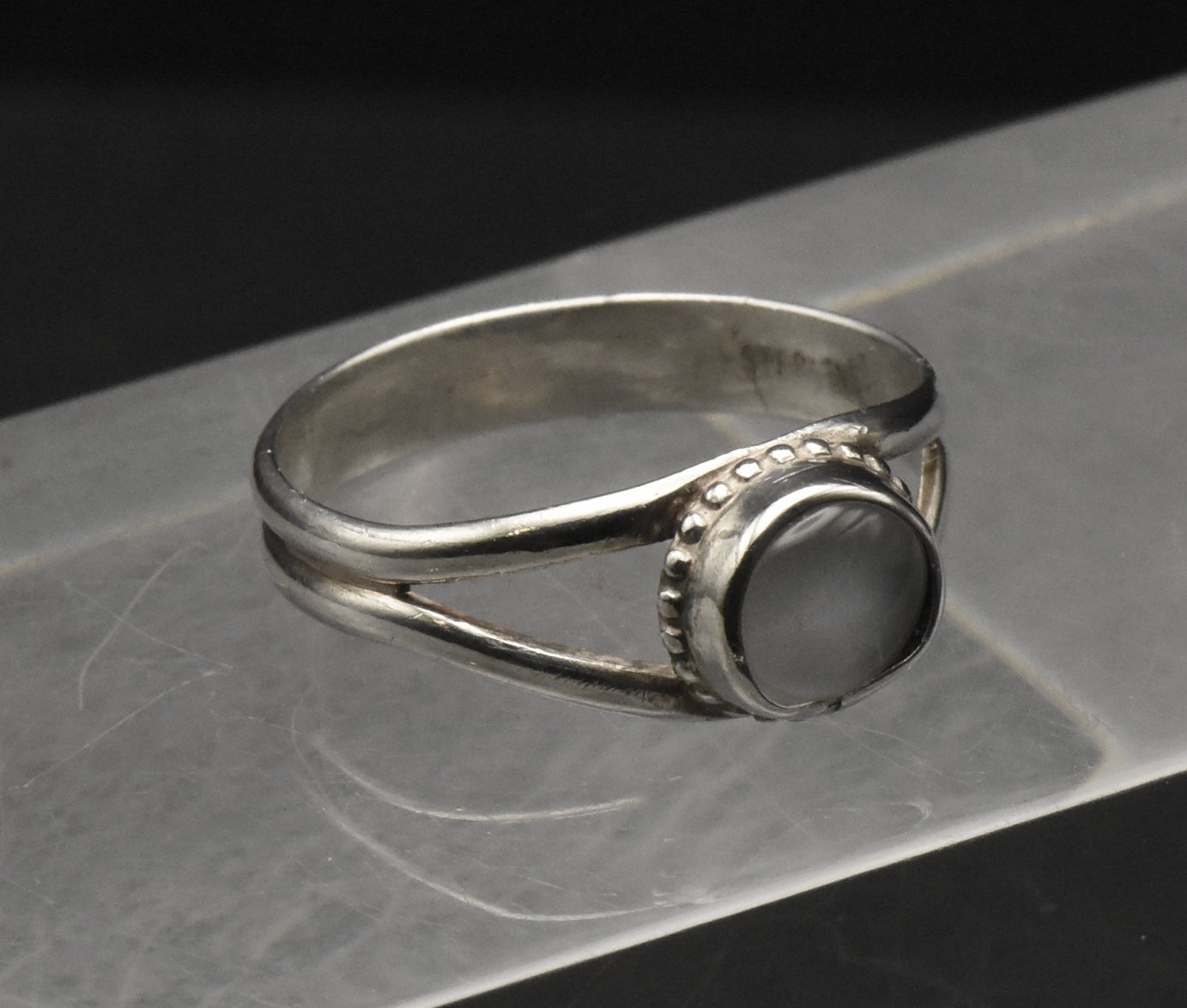 Vintage Sterling Silver Opal Ring - Size 9.75
