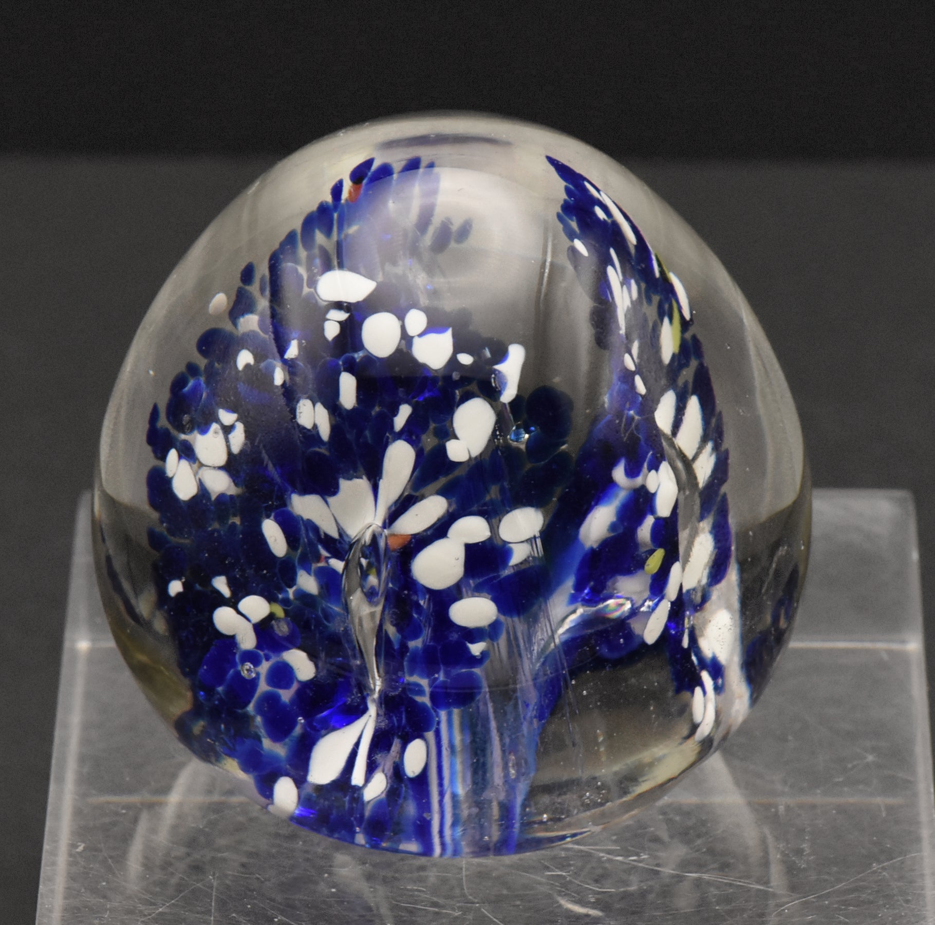 Vintage Blue and White Confetti Floral Paperweight