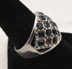 Vintage Sterling Silver Rhinestone Dome Ring - Size 9.25 - Missing Stones