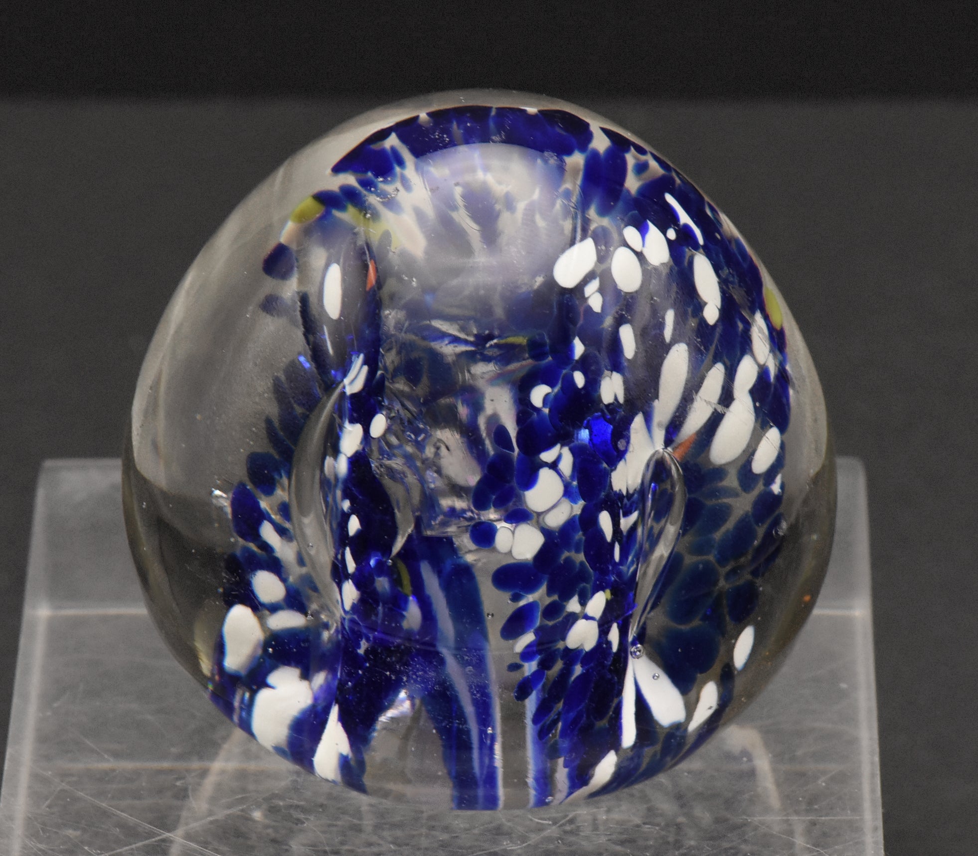 Vintage Blue and White Confetti Floral Paperweight