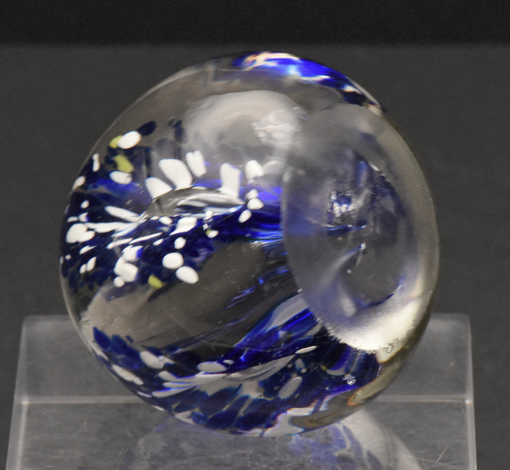 Vintage Blue and White Confetti Floral Paperweight