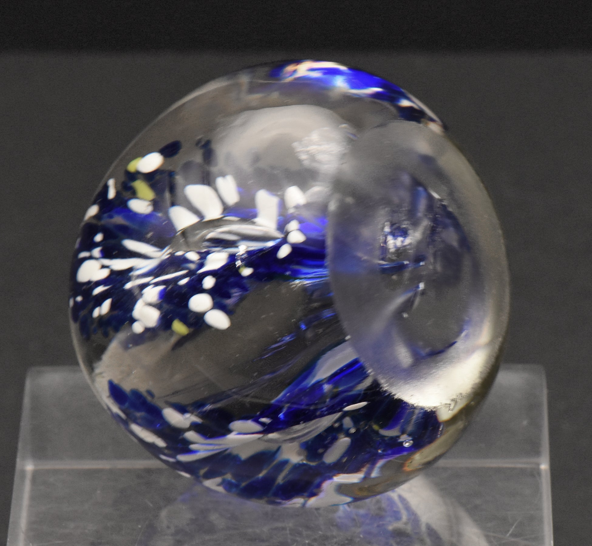 Vintage Blue and White Confetti Floral Paperweight