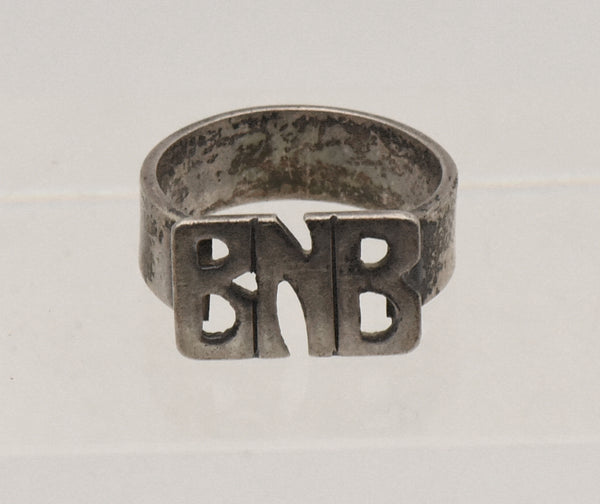 Vintage Sterling Silver "BNB" Monogram Ring - Size 5.25