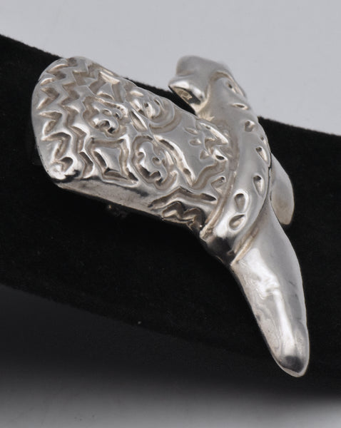 Vintage Handmade Mexican Sterling Silver Cowboy Boot with Spur Brooch/Pendant