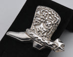 Vintage Handmade Mexican Sterling Silver Cowboy Boot with Spur Brooch/Pendant