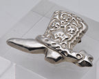Vintage Handmade Mexican Sterling Silver Cowboy Boot with Spur Brooch/Pendant