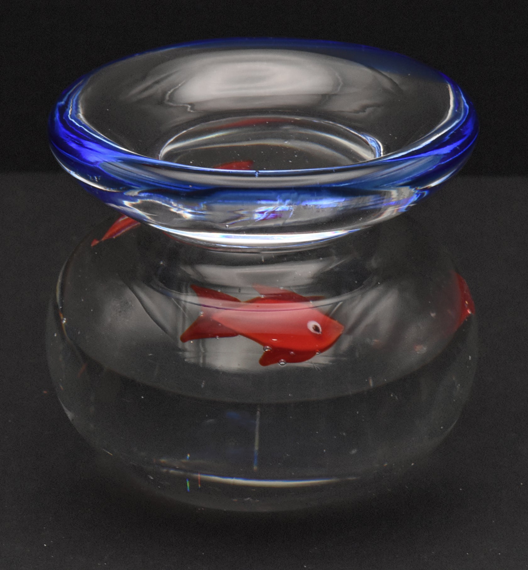 Vintage Handmade Heavy Fishbowl Glass Paperweight - 1.5lb+