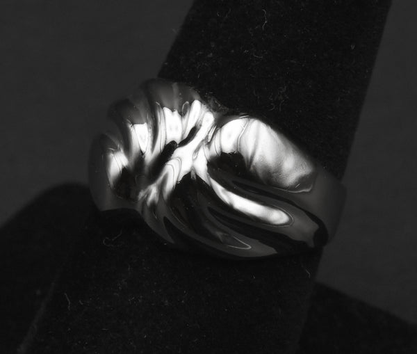 Vintage Abstract Sterling Silver Ring - Size 7.75