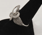 Vintage Butterfly Sterling Silver Cubic Zirconia Ring - Size 9
