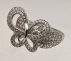 Vintage Butterfly Sterling Silver Cubic Zirconia Ring - Size 9