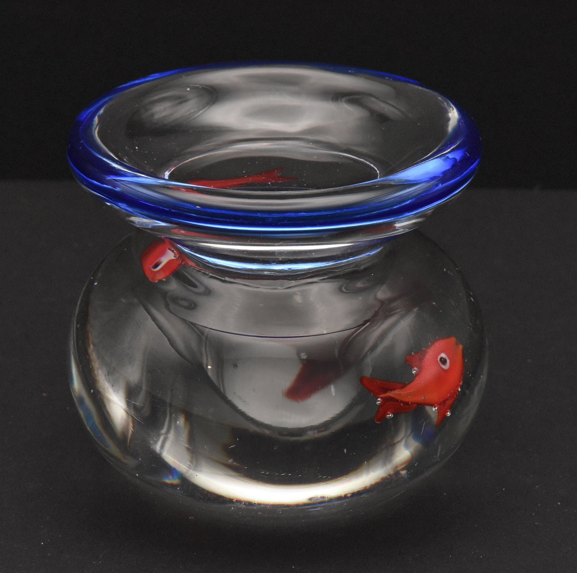 Vintage Handmade Heavy Fishbowl Glass Paperweight - 1.5lb+
