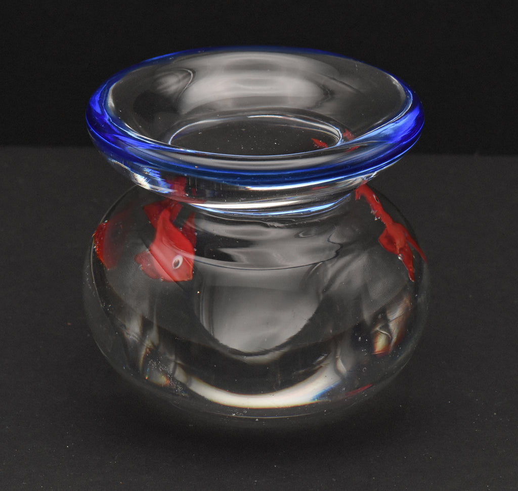 Vintage Handmade Heavy Fishbowl Glass Paperweight - 1.5lb+