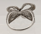 Vintage Butterfly Sterling Silver Cubic Zirconia Ring - Size 9