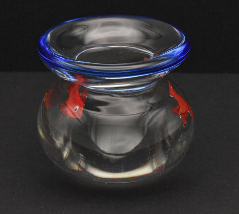 Vintage Handmade Heavy Fishbowl Glass Paperweight - 1.5lb+