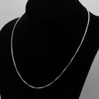Vintage Italian Sterling Silver Box Link Chain Necklace - 18.25"