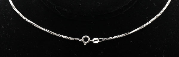 Vintage Italian Sterling Silver Box Link Chain Necklace - 18.25"