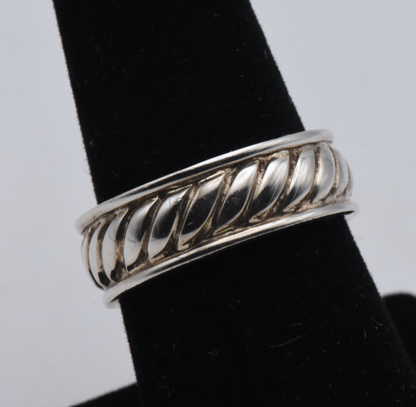 Vintage Sterling SIlver Braided Design Band - Size 7.75