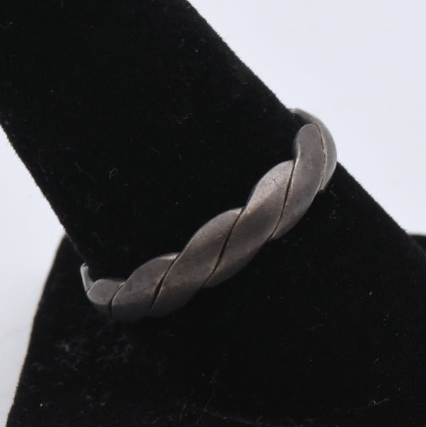 Vintage Braided Sterling Silver Band - Size 9.5