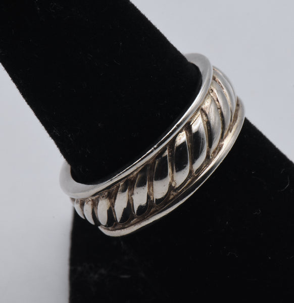 Vintage Sterling SIlver Braided Design Band - Size 7.75