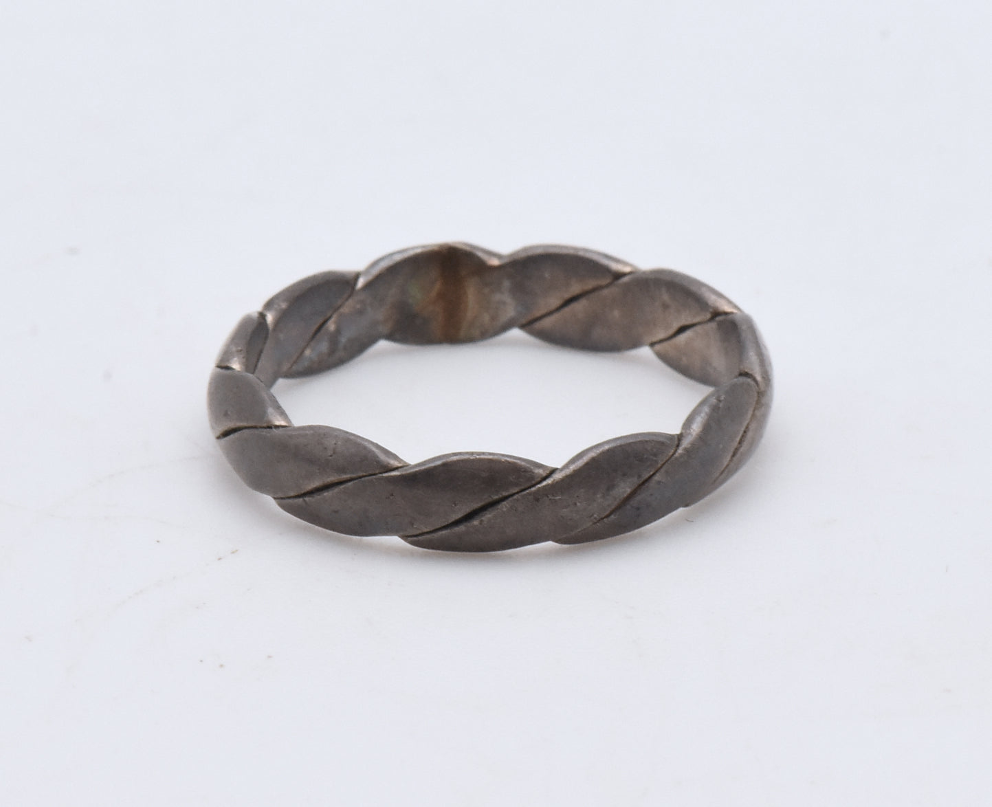 Vintage Braided Sterling Silver Band - Size 9.5