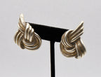 Vintage Sterling Silver Braided Heart Earrings
