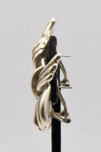 Vintage Sterling Silver Braided Heart Earrings