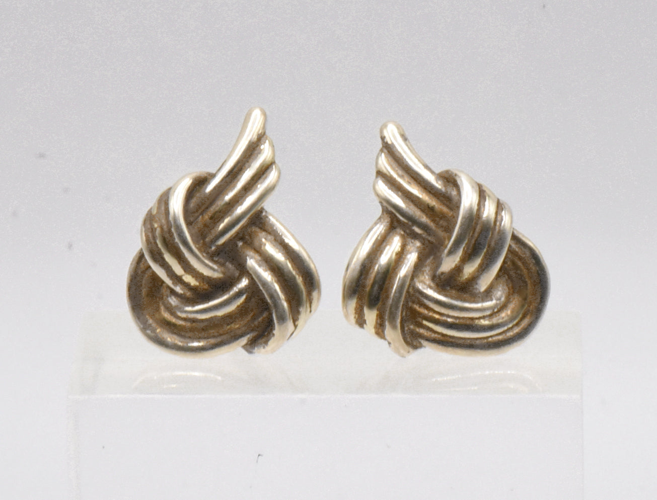 Vintage Sterling Silver Braided Heart Earrings