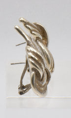 Vintage Sterling Silver Braided Heart Earrings