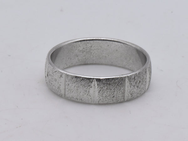 Silver Tone Brushed Metal Texture Band - Size 10.75