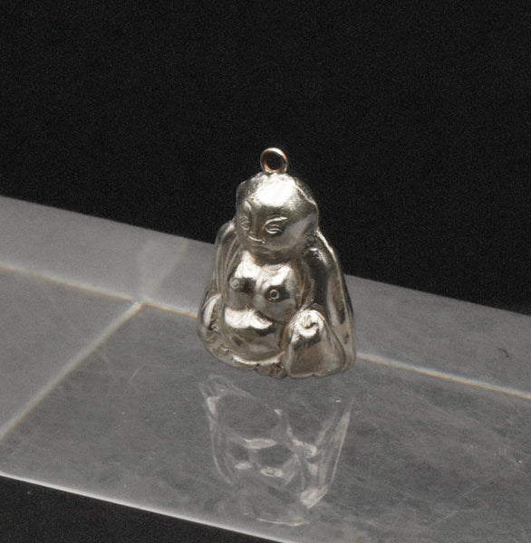 Vintage Sterling Silver Seated Buddha Charm