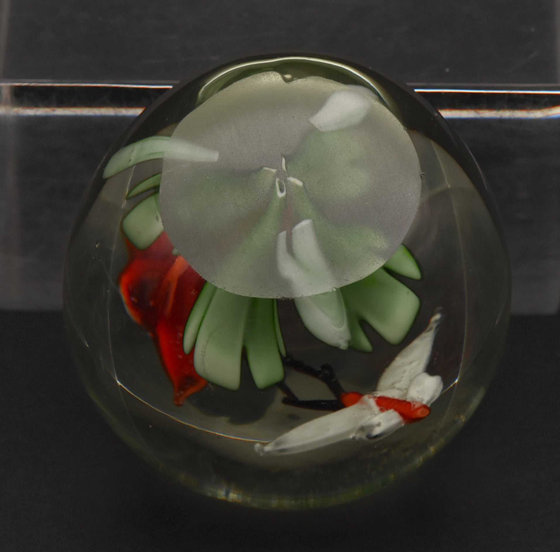 Vintage Handmade Butterflies Glass Paperweight
