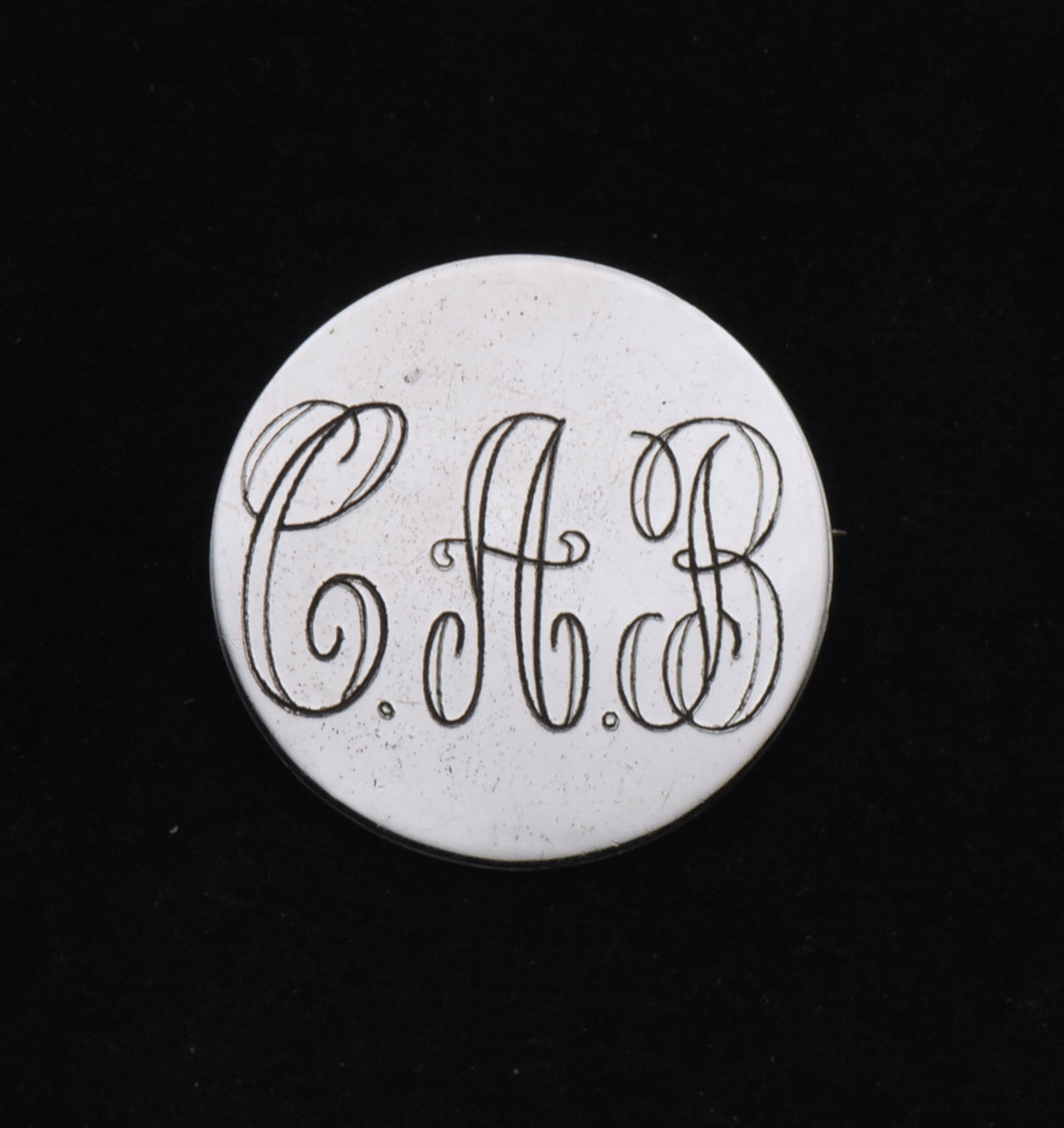 Bojar - Vintage Sterling Silver Engraved Monogram Brooch