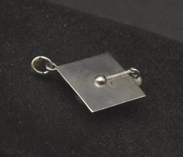 Vintage Graduation Cap Sterling Silver Charm