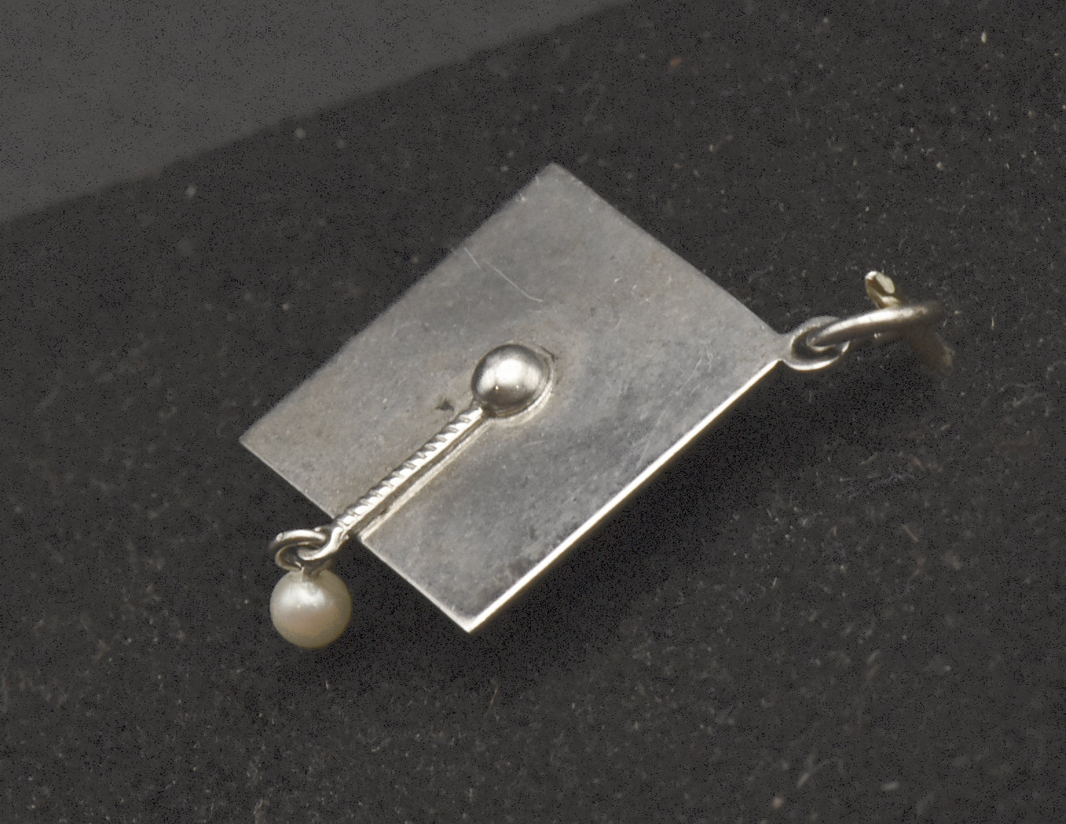 Vintage Graduation Cap Sterling Silver Charm