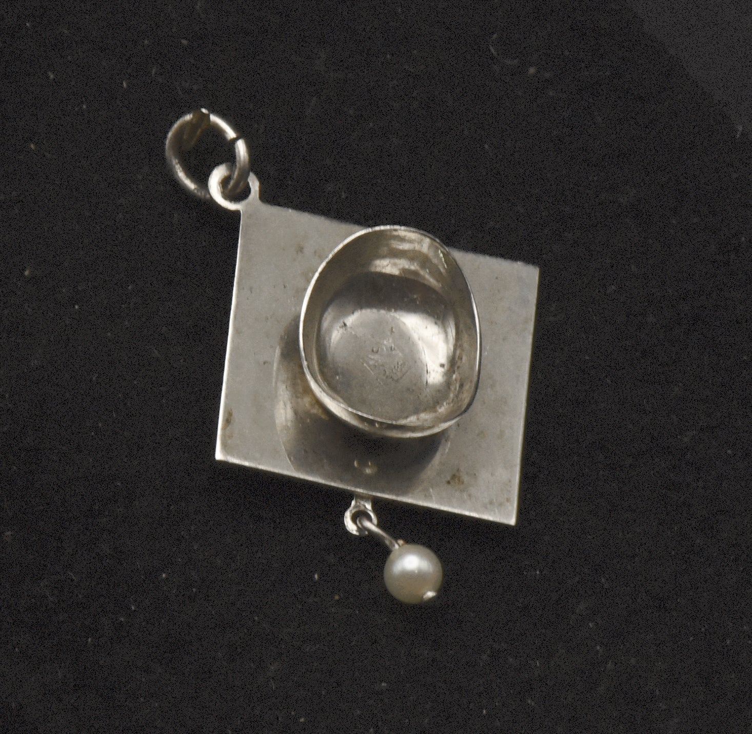 Vintage Graduation Cap Sterling Silver Charm