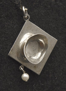 Vintage Graduation Cap Sterling Silver Charm