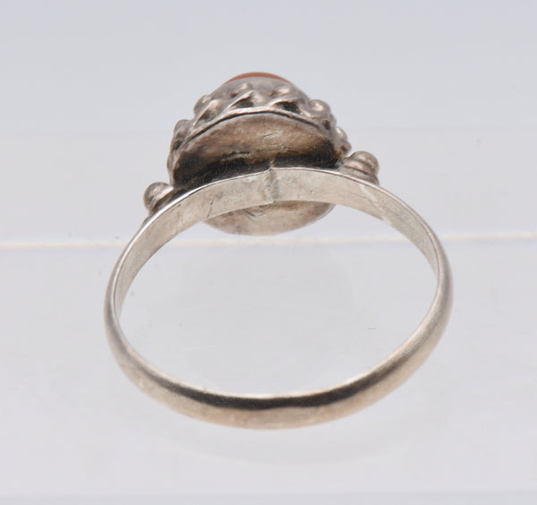 Vintage Handmade Carnelian Sterling Silver Ring - Size 8.25