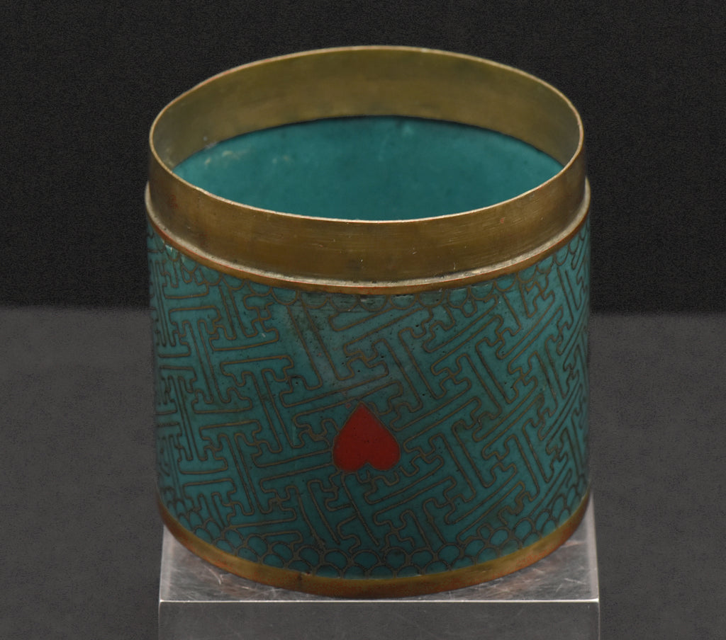 Very Cool Vintage Playing Cards Themed Metal Cloisonne Canister