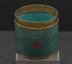 Very Cool Vintage Playing Cards Themed Metal Cloisonne Canister